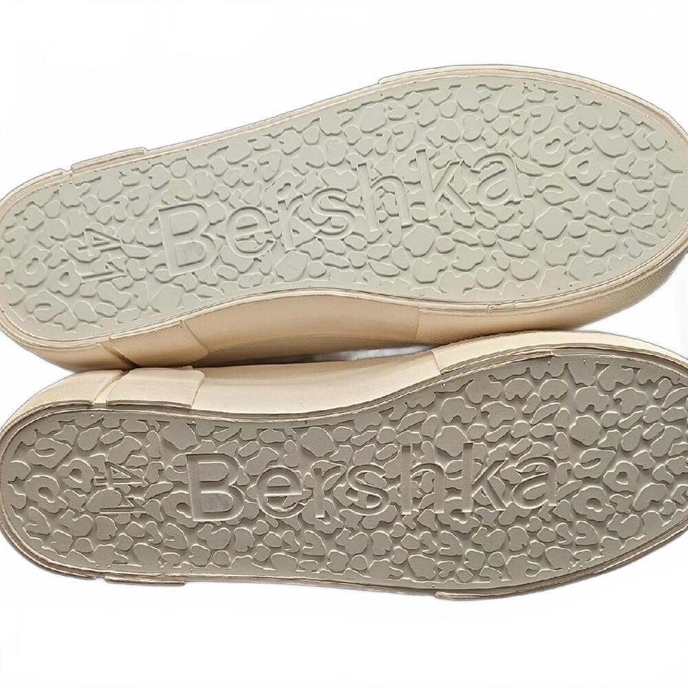 Bershka Cream Iridescent Platform High Top Sneakers Sz 41 Y2K Cyber Aesthetic - Picture 2 of 5